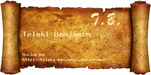 Teleki Benjámin névjegykártya